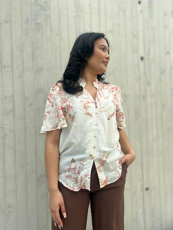 Lia Bluse Kort Erm Rosa