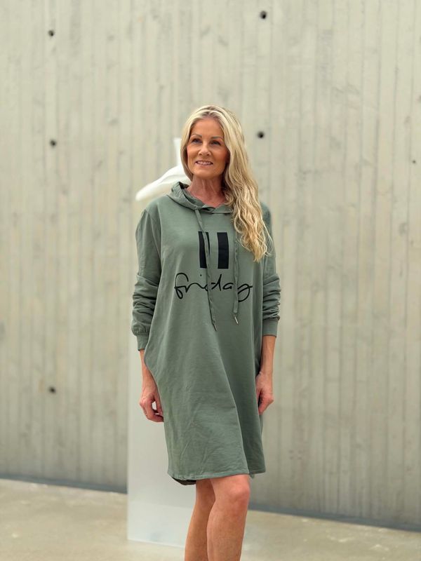 Friday Hoodkjole Khaki Grønn