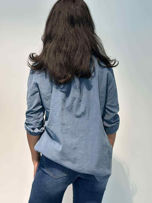 Cord Skjortebluse Jeans Blå