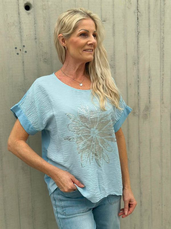 T-Shirt Silver Lys Blå