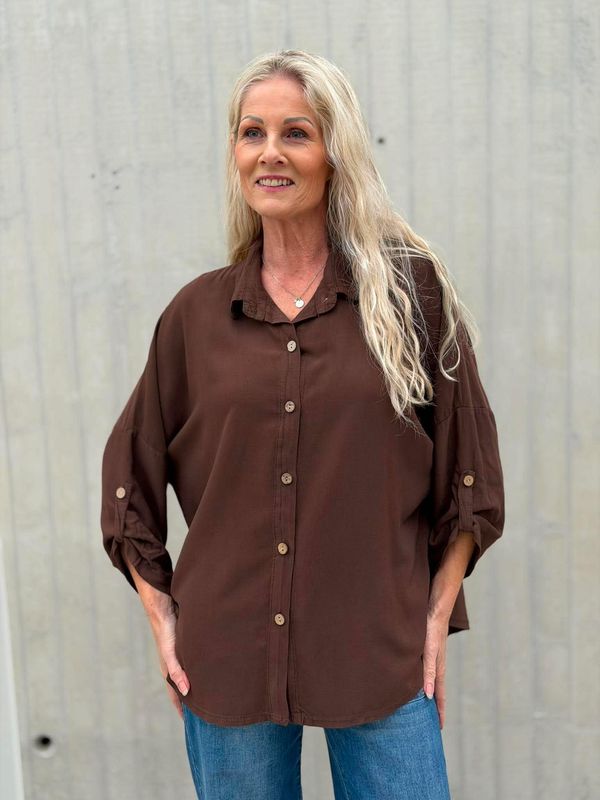 Vera Viskose Bluse Brun