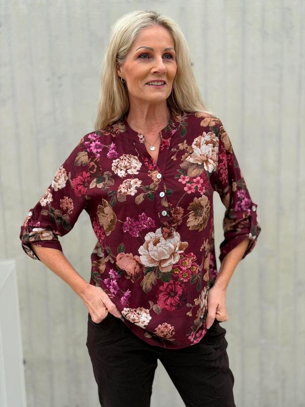 Lucia Skjortebluse Vinrød