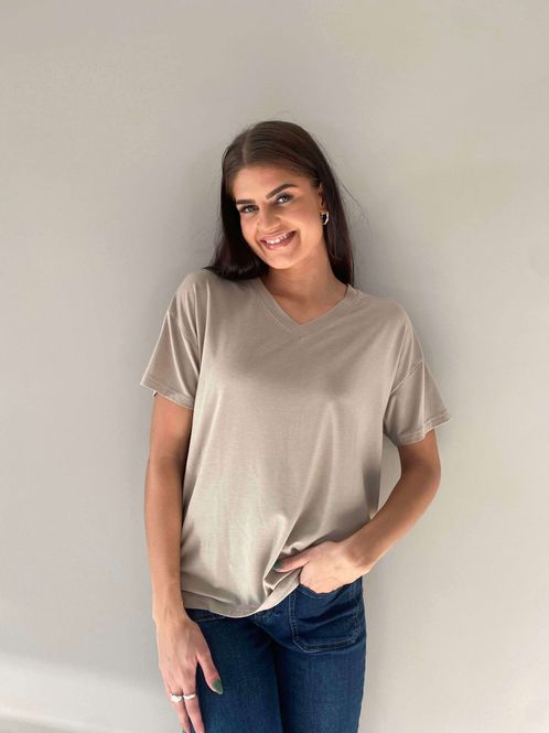 Hovedbilde Pepper Basic T-Skjorte V-Hals Sand
