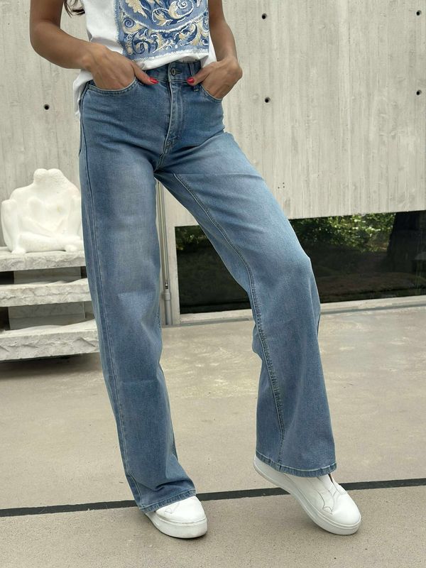 Pepper Jeans Wide Leg High Waist Mellom Lys Vask