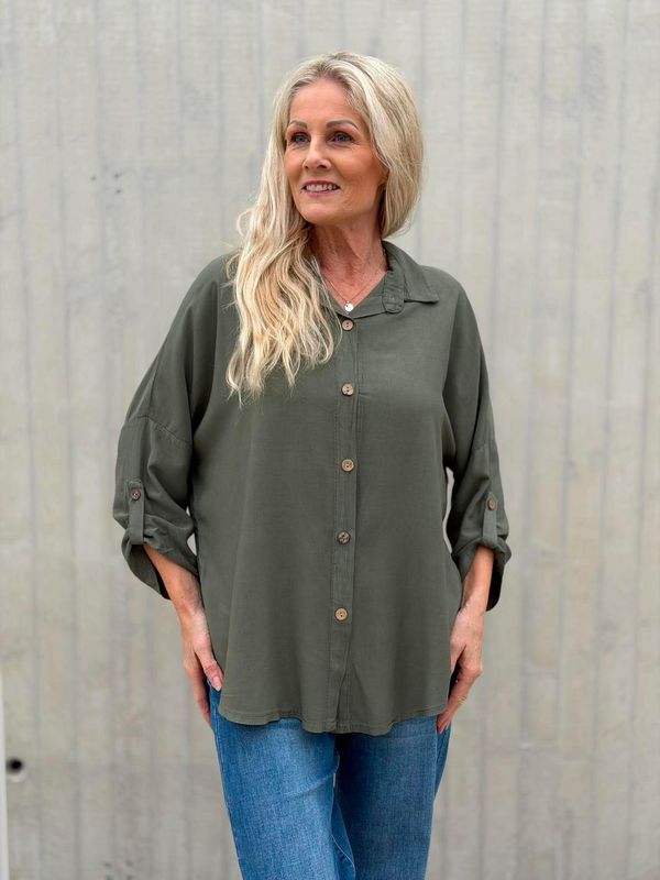 Vera Viskose Bluse Grønn