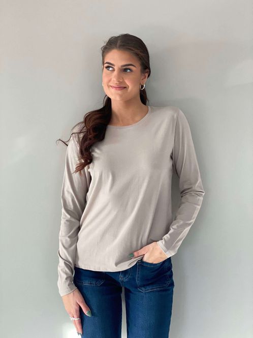Hovedbilde Pepper Basic Longsleeve Rund Hals Sand