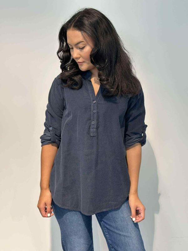 Cord Skjortebluse Marine Blå