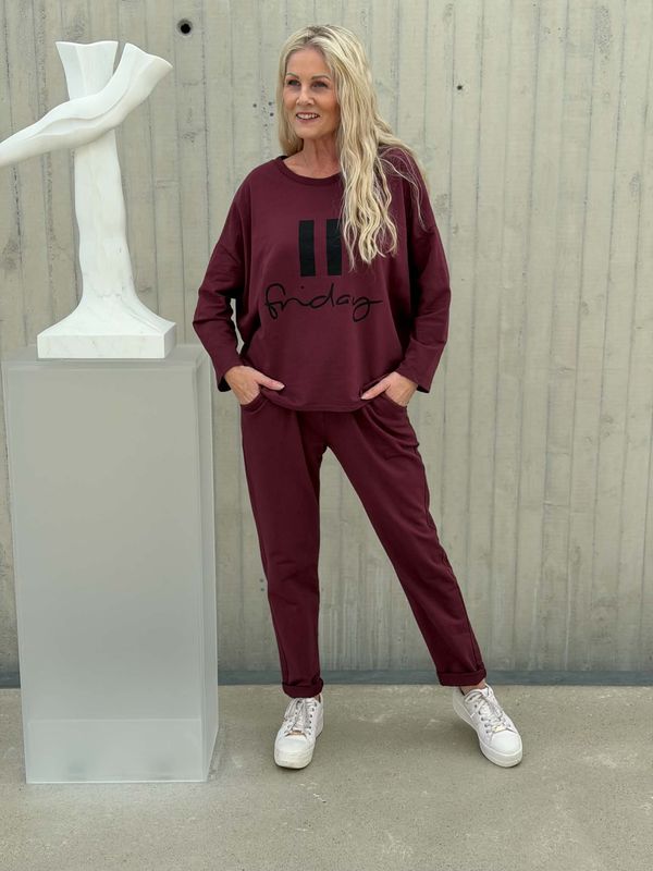 Friday Joggedress Vinrød
